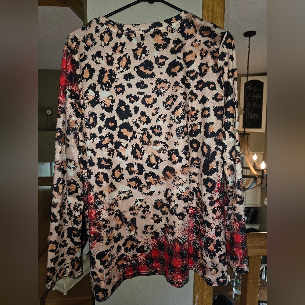 Leopard Print Merry Christmas Sweater - Picture 3 of 3